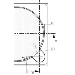 Asymetrická čtvrtkruhová sprchová vanička LAKA
