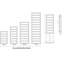 Koupelnový radiátor PERTH barva dle vzorníku výrobce