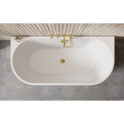 Volně stojící vana VICA NEW bílá, sifon s napouštěním přepadem