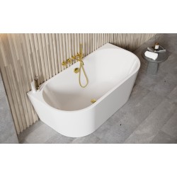 Volně stojící vana VICA NEW bílá, sifon s napouštěním přepadem