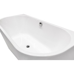 Volně stojící vana VICA NEW bílá, sifon s napouštěním přepadem