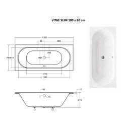 Obdĺžniková vaňa VITAE SLIM