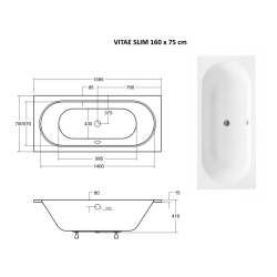 Obdélníková vana VITAE SLIM