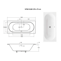 Obdélníková vana VITAE SLIM