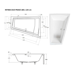 Asymetrická vana INTIMA DUO
