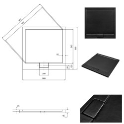 Čtvercová sprchová vanička AXIM - STONE EFFECT