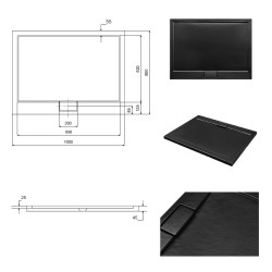 Obdĺžniková sprchová vanička AXIM - STONE EFFECT