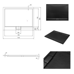 Obdélníková sprchová vanička AXIM - STONE EFFECT