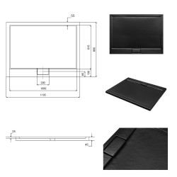 Obdélníková sprchová vanička AXIM - STONE EFFECT