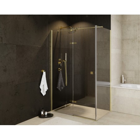 Obdelníkový celoskleněný pantový sprchový kout PIXA GOLD