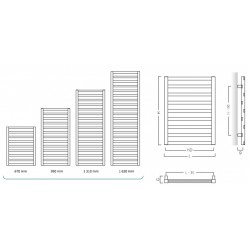 Kúpeľňový radiátor POPPY biela farba