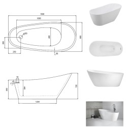 Volně stojící vana MELODY bílá