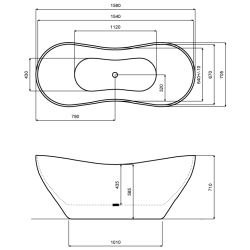 Volně stojící vana VIYA Glam - stříbrná