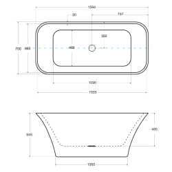 Voľne stojaca vaňa ASSOS Glam - grafit