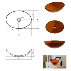 Umývadlo na dosku ANYA zo syntetickej živice