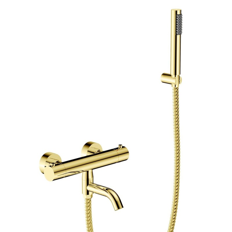 Nástenná termostatická vaňová batéria VEO zlatá s príslušenstvom