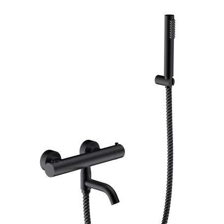 Nástenná termostatická vaňová batéria VEO čierna s príslušenstvom