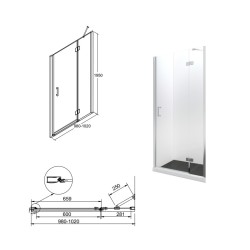 Bezrámové sprchové dveře VIVA 195D levé