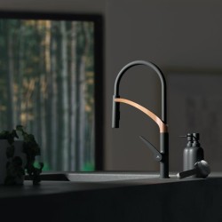 Dřezová baterie ULTIMA U-50 - černá-růžově zlatá