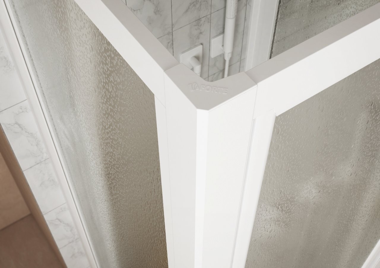 FORTE Sprchové dveře MAESTRO CENTRALE,  Barva rámu - Bílá, Rozměr A - 150 cm, Rozměr C - 185 cm, Směr zavírání - Univerzální Levé / Pravé, Výplň - Polystyrol 2,2 mm (acrilico) (BSMAC15P)