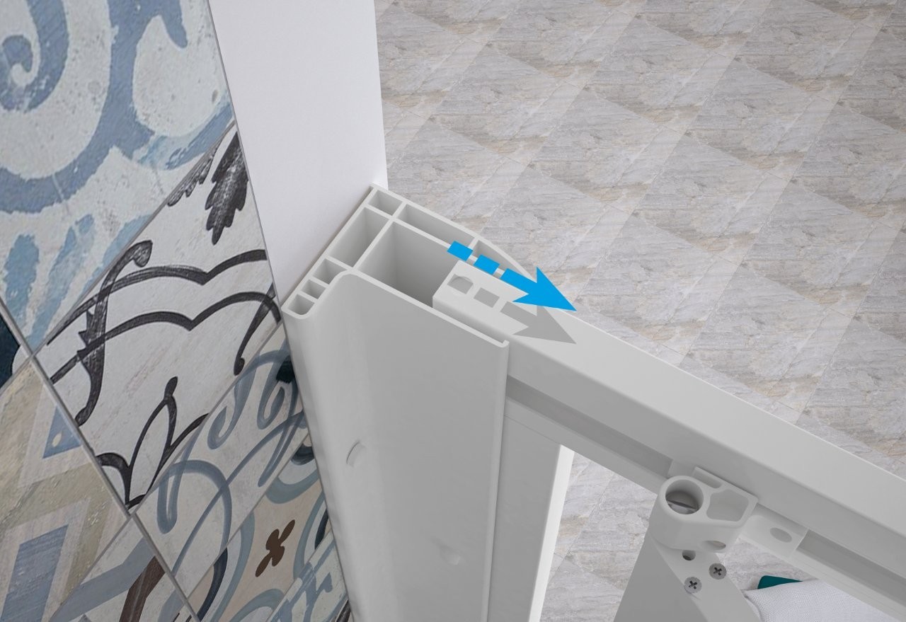 FORTE Sprchové dveře MAESTRO CENTRALE,  Barva rámu - Bílá, Rozměr A - 150 cm, Rozměr C - 185 cm, Směr zavírání - Univerzální Levé / Pravé, Výplň - Polystyrol 2,2 mm (acrilico) (BSMAC15P)