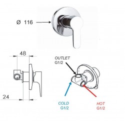 Podomietková sprchová batéria PIRA 30 - chróm