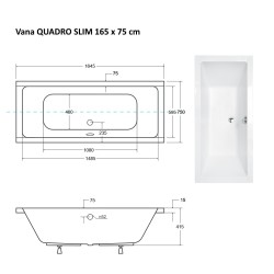 Obdélníková vana QUADRO SLIM