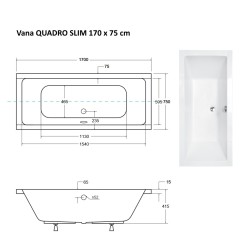 Obdélníková vana QUADRO SLIM