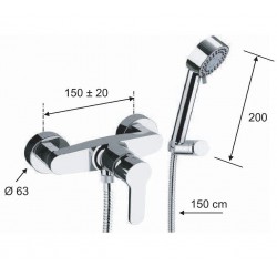 Sprchová baterie PIRA 38 s příslušenstvím