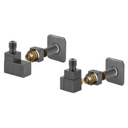 Připojovací ventil EDGE-SET, rohový hranatý ventil (Z2) kompletní sada pro radiátory