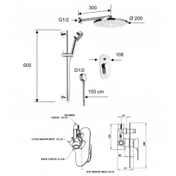 Podomietková sprchová batéria FONTI 09S01