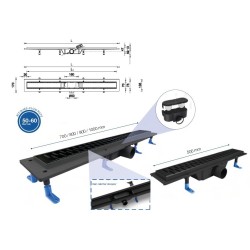 Odtokový žlab STANDARDline BLACK 2v1 (vložení dlažby)