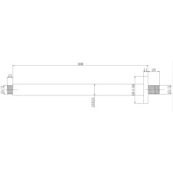 Hlavová sprcha ETNA PLUS + Držiak hlavovej sprchy zo stropu, hranatý