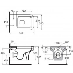Závěsné WC TULIP se sedátkem FLAT