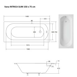 Obdĺžniková vaňa INTRICA SLIM