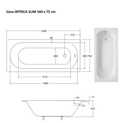 Obdélníková vana INTRICA SLIM
