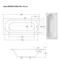 Obdélníková vana INTRICA SLIM