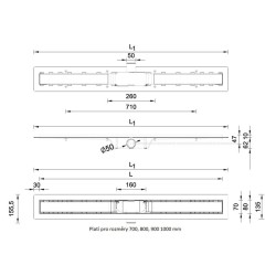 Odtokový žľab STANDARDline BLACK 2v1 (vloženie dlažby)