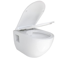 Závesné WC TIBERA RIMLESS, so sedadlom Soft-close, priznaná montáž
