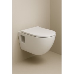 Závesné WC TIBERA RIMLESS, so sedadlom Soft-close, priznaná montáž