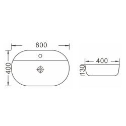 Umyvadlo TRONTO - na desku 80×40×13 cm