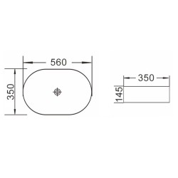 Keramické umyvadlo na desku CEDRINO 56 x 35 x 14,5 cm
