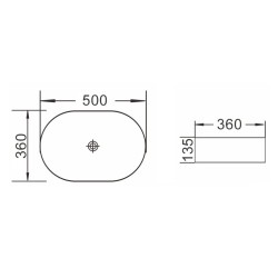 Keramické umyvadlo na desku CEDRINO 50 x 36 x 13,5 cm
