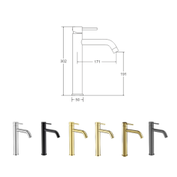 Vysoká stojánková umyvadlová baterie VEO I grafitová