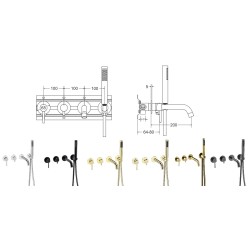 Podomítkový 4-otvorový vanový set VEO chrom