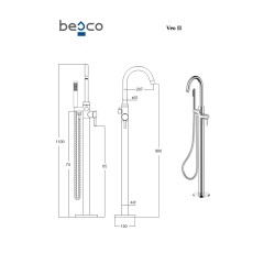 Stojánková vanová baterie VEO II zlatá broušená