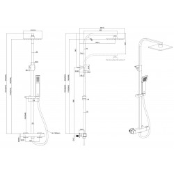 Termostatický nástěnný set PONTOS 250