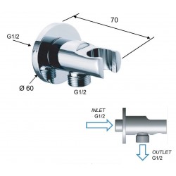 Vývod ze stěny s držákem sprchy RE337M