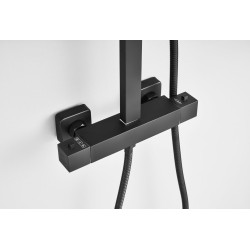 Sprchový nástěnný set s termostatickou baterií PONTOS 250 BLACK