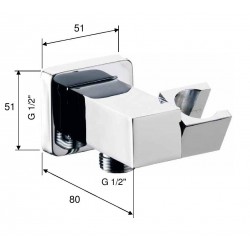 Vývod zo steny s držiakom sprchy, hranatý RE337S